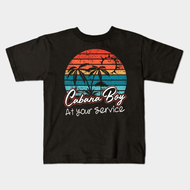 CABANA BOY AT YOUR SERVICE | POOL PARTY BOY BARTENDER FUNNY Kids T-Shirt by The Design Catalyst